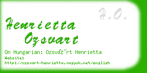 henrietta ozsvart business card